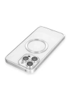 BFS  iPhone 15 Pro Max Kılıf Metal Bumper Magneticsafe Kapak - Gümüş