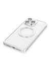 BFS  iPhone 15 Pro Max Kılıf Metal Bumper Magneticsafe Kapak - Gümüş