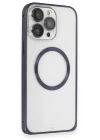 BFS  iPhone 15 Pro Max Kılıf Metal Bumper Magneticsafe Kapak - Lacivert