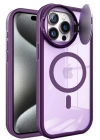 BFS iPhone 15 Pro Max Kılıf Teleskop Lens Magsafe Silikon Kapak - Derin Mor