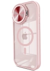 BFS iPhone 15 Pro Max Kılıf Teleskop Lens Magsafe Silikon Kapak - Pembe