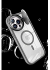 BFS iPhone 15 Pro Max Kılıf Teleskop Lens Magsafe Silikon Kapak - Siyah
