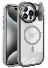 BFS iPhone 15 Pro Max Kılıf Teleskop Lens Magsafe Silikon Kapak - Titan Gri
