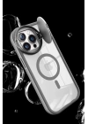 BFS iPhone 15 Pro Max Kılıf Teleskop Lens Magsafe Silikon Kapak - Titan Gri