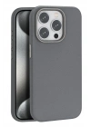 BFS  iPhone 15 Pro Max Kılıf Wonder Deri Magsafe Kapak - Titan Gri