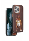 BFS  iPhone 15 Pro Perma Desenli Kapak - Kahverengi