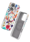 BFS  iPhone 16 Flower Series Magsafe Kapak - Beyaz