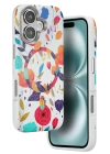 BFS  iPhone 16 Flower Series Magsafe Kapak - Beyaz