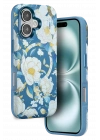 BFS  iPhone 16 Flower Series Magsafe Kapak - Mavi