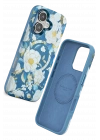 BFS  iPhone 16 Flower Series Magsafe Kapak - Mavi
