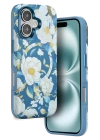 BFS  iPhone 16 Flower Series Magsafe Kapak - Mavi