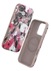 BFS  iPhone 16 Flower Series Magsafe Kapak - Pembe