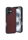 BFS  iPhone 16 Kılıf Aras Deri Kapak - Bordo