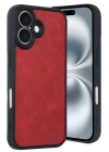 BFS  iPhone 16 Kılıf Aras Deri Kapak - Kırmızı
