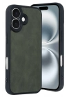 BFS  iPhone 16 Kılıf Aras Deri Kapak - Koyu Yeşil