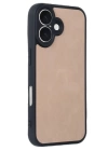 BFS  iPhone 16 Kılıf Aras Deri Kapak - Pudra