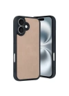 BFS  iPhone 16 Kılıf Aras Deri Kapak - Pudra