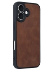 BFS  iPhone 16 Kılıf Aras Deri Kapak - Taba