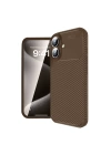 BFS  iPhone 16 Kılıf Auto Focus Karbon Kapak - Kahverengi