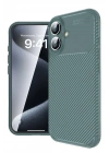 BFS  iPhone 16 Kılıf Auto Focus Karbon Kapak - Koyu Yeşil