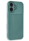 BFS  iPhone 16 Kılıf Auto Focus Karbon Kapak - Koyu Yeşil