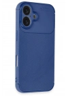 BFS  iPhone 16 Kılıf Auto Focus Karbon Kapak - Lacivert