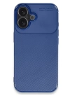 BFS  iPhone 16 Kılıf Auto Focus Karbon Kapak - Lacivert