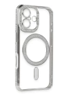 BFS  iPhone 16 Kılıf Joke Simli Magneticsafe Kılıf - Gümüş