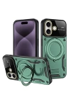 BFS  iPhone 16 Kılıf Joy Lens Standlı Kapak - Koyu Yeşil