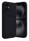 BFS iPhone 16 Kılıf Kelvin Kartvizitli Silikon - Siyah