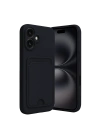BFS  iPhone 16 Kılıf Kelvin Kartvizitli Silikon - Siyah
