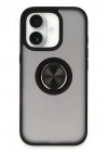 BFS  iPhone 16 Kılıf Montreal Yüzüklü Silikon Kapak - Siyah