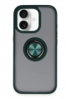 BFS  iPhone 16 Kılıf Montreal Yüzüklü Silikon Kapak - Yeşil