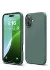 BFS  iPhone 16 Kılıf Nano içi Kadife Silikon - Koyu Yeşil