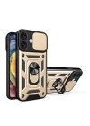BFS  iPhone 16 Kılıf Pars Lens Yüzüklü Silikon - Gold
