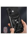 BFS  iPhone 16 Kılıf Pars Lens Yüzüklü Silikon - Yeşil