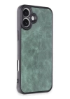 BFS  iPhone 16 Plus Kılıf Aras Deri Kapak - Koyu Yeşil