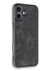 BFS  iPhone 16 Plus Kılıf Aras Deri Kapak - Siyah