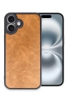 BFS  iPhone 16 Plus Kılıf Aras Deri Kapak - Taba