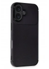 BFS  iPhone 16 Plus Kılıf Auto Focus Karbon Kapak - Siyah