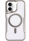 BFS  iPhone 16 Plus Kılıf Boyi Magsafe Silikon Kapak - Gümüş