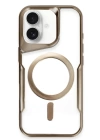 BFS  iPhone 16 Plus Kılıf Boyi Magsafe Silikon Kapak - Kahverengi
