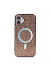BFS  iPhone 16 Plus Kılıf Diamond Magsafe Kapak - Pembe