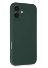 BFS  iPhone 16 Plus Kılıf First Silikon - Koyu Yeşil