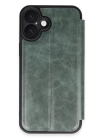 BFS  iPhone 16 Plus Kılıf Flip Cover - Koyu Yeşil