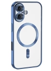 BFS  iPhone 16 Plus Kılıf Kross Magneticsafe Kapak - Mavi