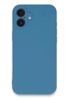 BFS  iPhone 16 Plus Kılıf Nano içi Kadife Silikon - Mavi