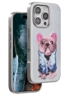 BFS  iPhone 16 Pro Cute Desenli Kapak - Kahverengi