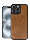 BFS  iPhone 16 Pro Kılıf Aras Deri Kapak - Taba