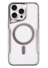BFS  iPhone 16 Pro Kılıf Boyi Magsafe Silikon Kapak - Gümüş